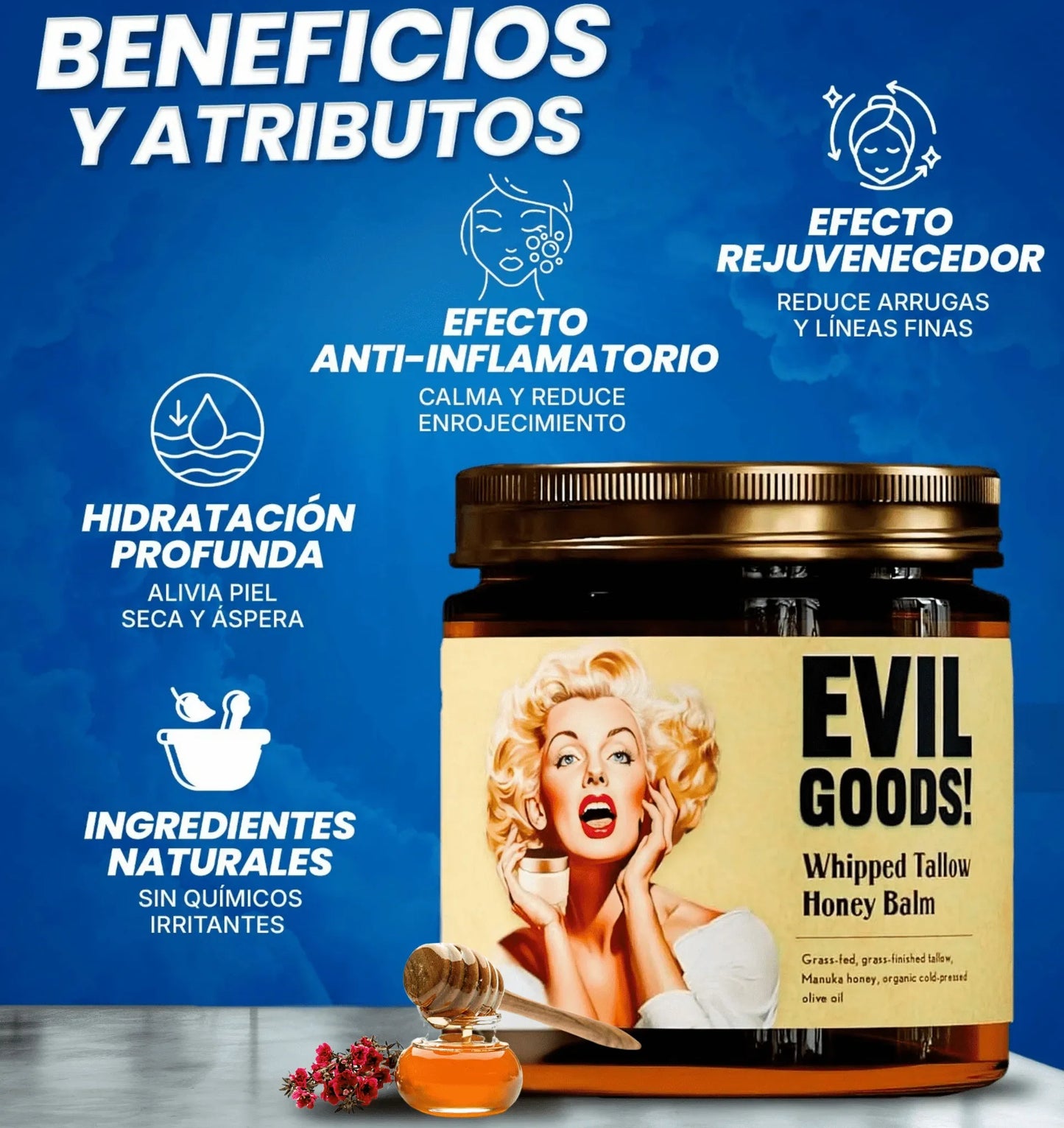 EVIL GOODS ORIGINAL - Bálsamo de miel y sebo de res 100% ORIGINAL